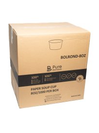 ROUND PLA BOWL 8 OZ - PLA COMPOST SOUP - 1000/CASE