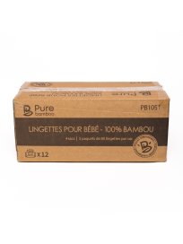PURE BAMBOO COMPOSTABLE BABY WIPES - 12X80/CASE