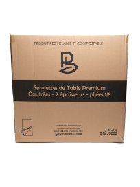 SERVIETTE DE TABLE 2 PLIS PURE BAMBOO BLANCHI - 3000/CAISSE
