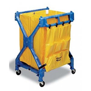 CLEANING CART WITH CONTINENTAL BLUE VINYL BAG