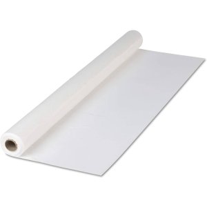 WHITE PLASTIC ROLL TABLECLOTH 40 X 300