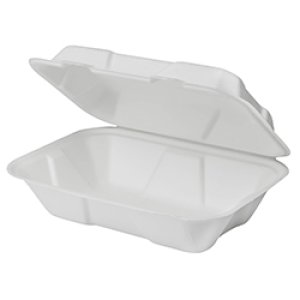 COMPOSTABLE BAGASSE CONTAINER WITH FLAP 9X6X3 - 200/CS