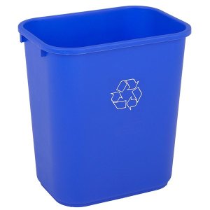SMALL PLASTIC BIN FOR RECYCLING BLUE 28 LITER
