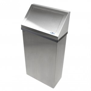 Product: WALL STAINLESS STEEL WASTE BIN 50 LITER 11 GALLONS