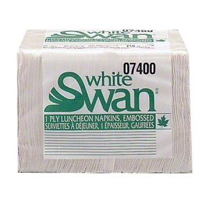 SERVIETTE DE TABLE NAPKIN WHITE SWAN 1 PLI 3000/CS  