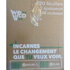 WECO BAMBOO NATURAL TOILET PAPER 48 RLX 420 SHEETS 2PLY  