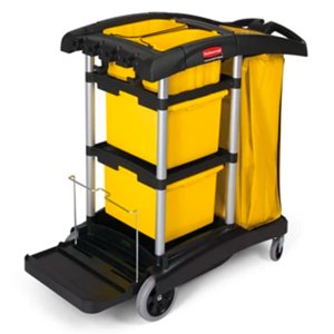 JANITORIAL CLEANING CART WITH BINS – HIGH CAPACITY