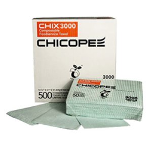 Produit: CHIFFON CHIX VERT COMPOSTABLE 12.75"X21" 500/CS