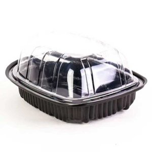 Product: CHICKEN CONTAINER 200/BOX, BLACK BASE, CLEAR LID