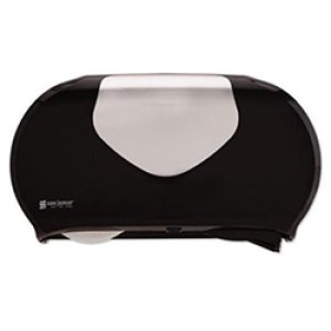 Product: SANJAMAR DOUBLE JR BLACK STEEL TOILET PAPER DISPENSER