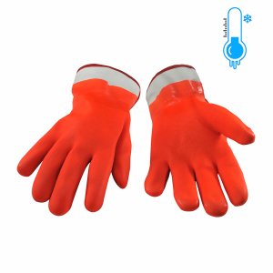 Product: PVC FOAM & FLEECE LINED, FLUORESCENT GLOVE WITH SAFETY CUFF LARGE