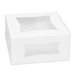 Product: WHITE CAKE BOX WITH WINDOW - 5X5X3.5 - 500/CS 