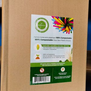 COMPOSTABLE STRAW PLA 8" INDIVIDUAL PACK. 500/BOX