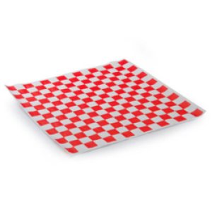 Product: RED AND WHITE CHECKER WAX PAPER 12"X12" 2000/BOX