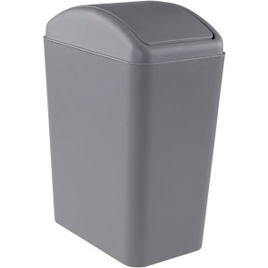 Produit: POUBELLE RECTANGLE GRIS AVEC COUVERCLE BASCULE 39 LITRES 