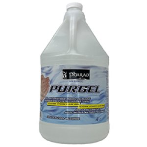 Produit: PURGEL GEL ALCOOL POUR LES MAINS 70% SANS PARFUM PHARAO 4 LITRE