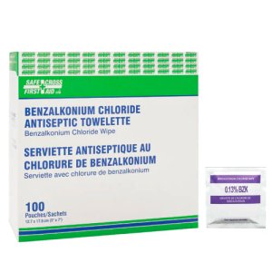 Produit: SERVIETTE DE BENZALKONIUM 100/BTE