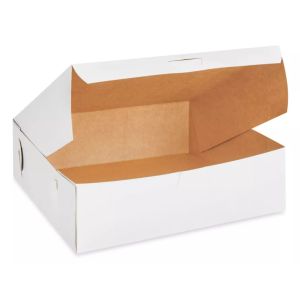 WHITE CAKE BOX - 10X10X2.5 - 500/CS