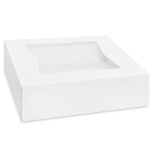 WHITE CAKE BOX WITH WINDOW - 9X9X3.5 - 500/CS