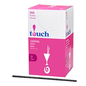 BLACK COCKTAIL STRAW 6 INCHES - 500/CASE
