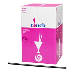 Product: BLACK STRAW 8 INCHES 9/BOX OF 500 STRAWS